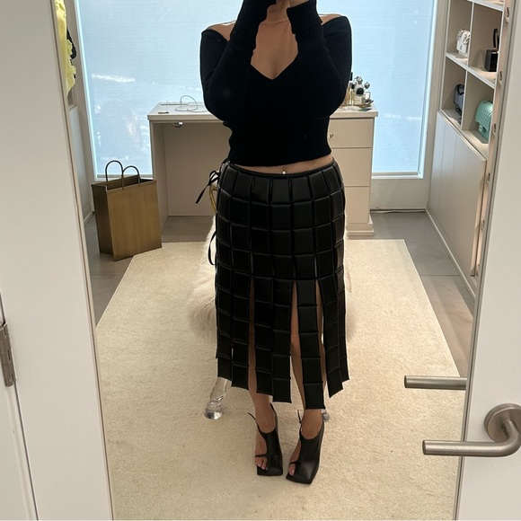 Unicorn piece- AWAKE MODE faux leather paneled midi skirt xs/ Fr 34 - Picture 4 of 5